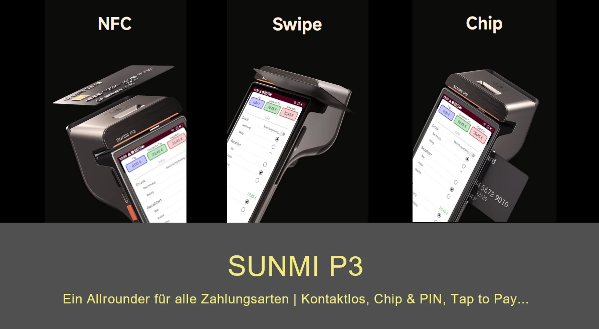 SUNMI P3 - Ein Allrounder für alle Zahlungsarten